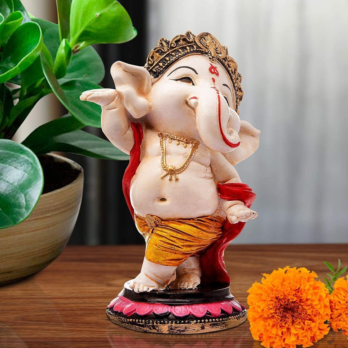 MOSTOS  Brings Superior - Dancing Ganesha Idols for Home Decoration - Ganpati Idols for Home Decor - (Size L x B x H  3 x 3 x 6.2 inches) (Model 6)