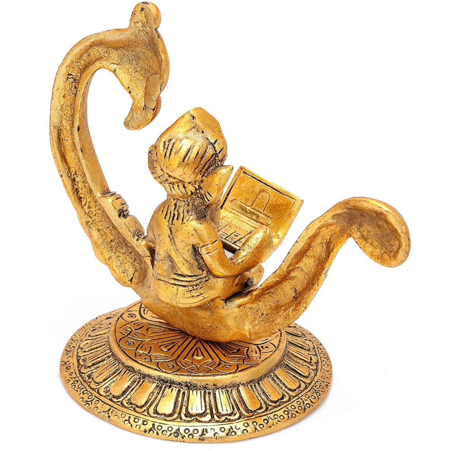 CraftVatika Metal Ganpati Working On Laptop Idol Showpiece (7 x 6.5 x 4.5)