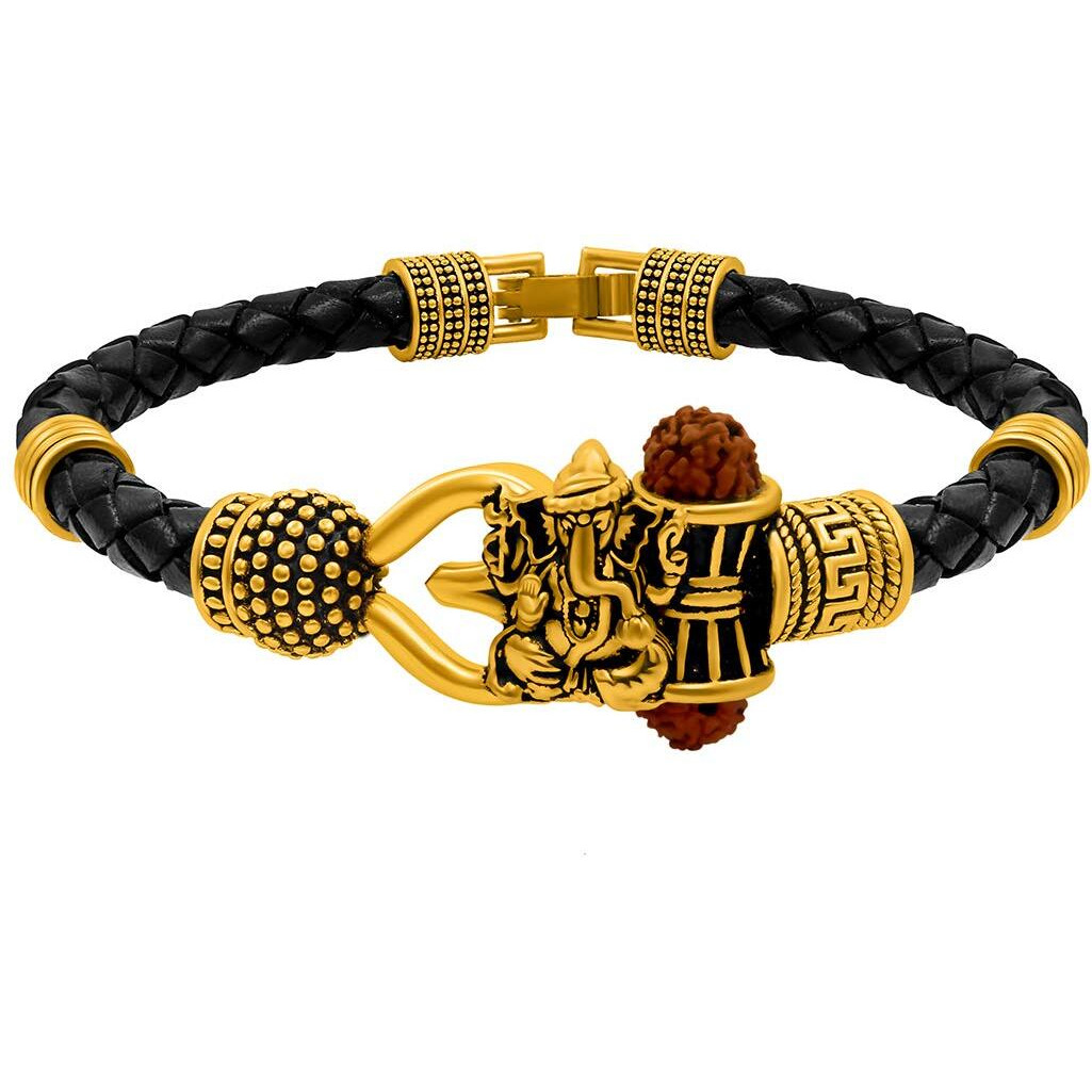 Nakabh Antique Vintage Ethnic Kada Bracelet for Men Women Boys Girls (Ganesh)