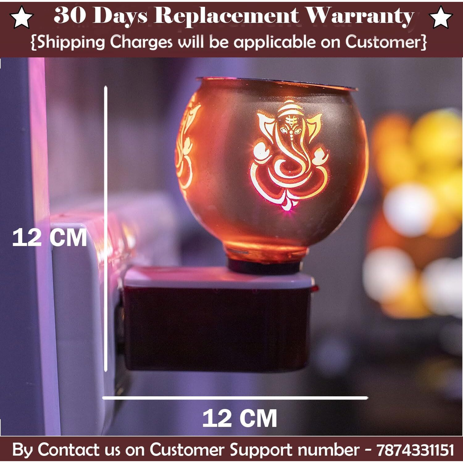 SIGNAMIO Multipurpose Incense Aroma Dhoop Karpur Kapoor Dani Camphor Burner Diffuser Machine Stand Electrical Night Lamp for Home,Office (Camphor Tablet NOT Included) DN-GANESH