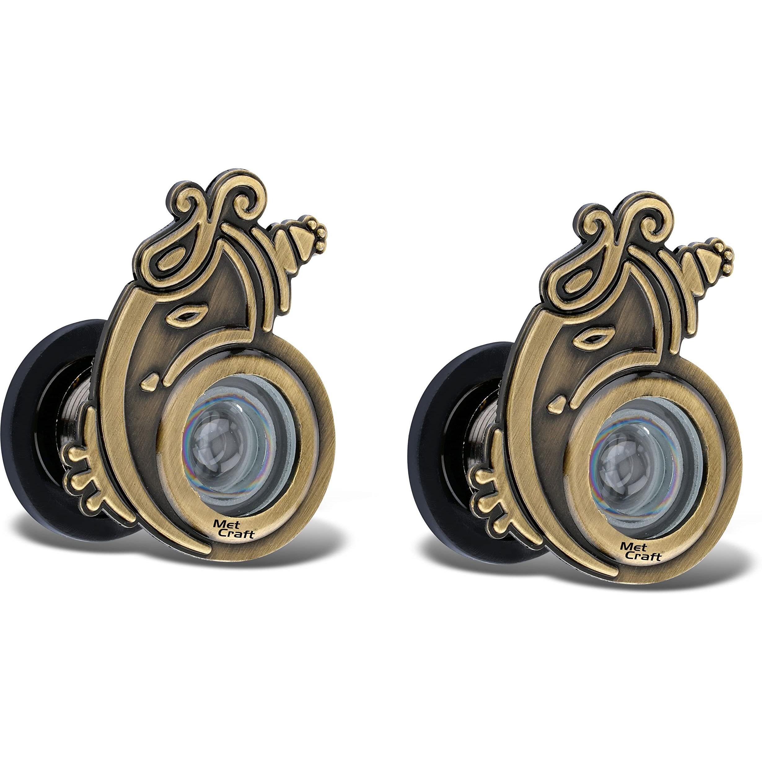 Metcraft Zinc Ganesh Ji Door Viewer Door Eye viewer 180 Degree Door Lens with Perfect Matching Main Door Pack of 2 (Glossy Antique Brass)