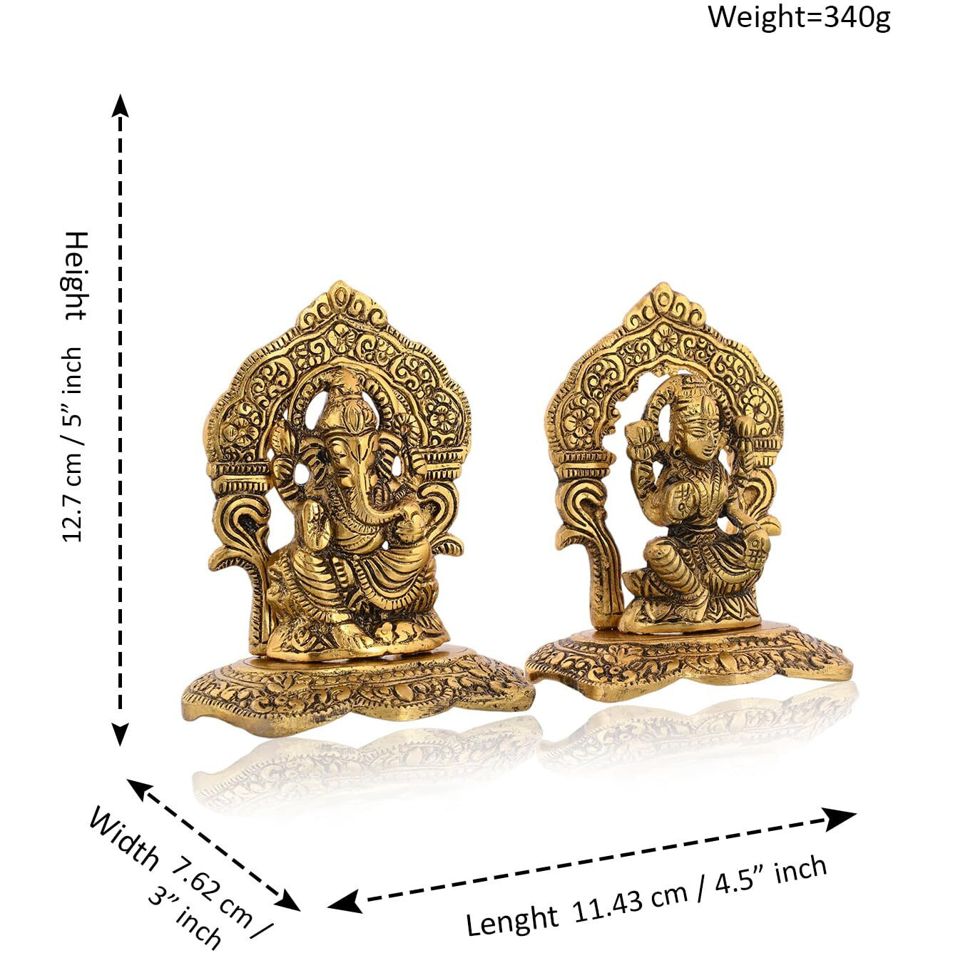 CraftVatika Metal Laxmi Lakshmi Ganesh Gift Items for Cooperate, Anniversary, Wedding Gift, Housewarming with Velvet Box Packing (Set of 1)