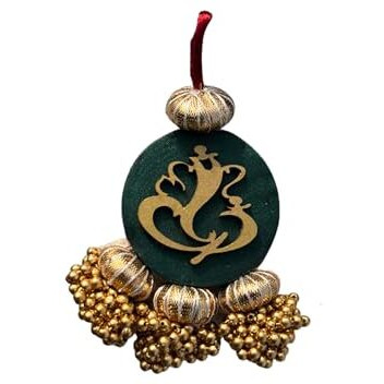 Ganesh Charm Door Hanging Elegant Handcrafted Dcor for Entrance & Festivities Perfect for Diwali & Home Celebrations with Authentic Indian Design (Ganesh Charm - Green)