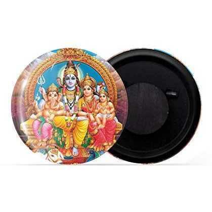 dhcrafts Fridge Magnet Multicolor Shiva Parvati Ganesh Murugan Family Glossy Finish Design Pack of 1