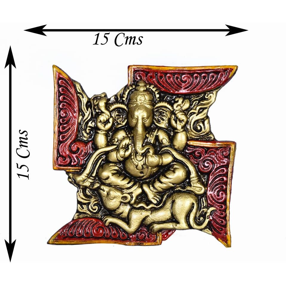 EtsiBitsi Colorful Lord ganesh on Swastik with Mouse EB_WH_004