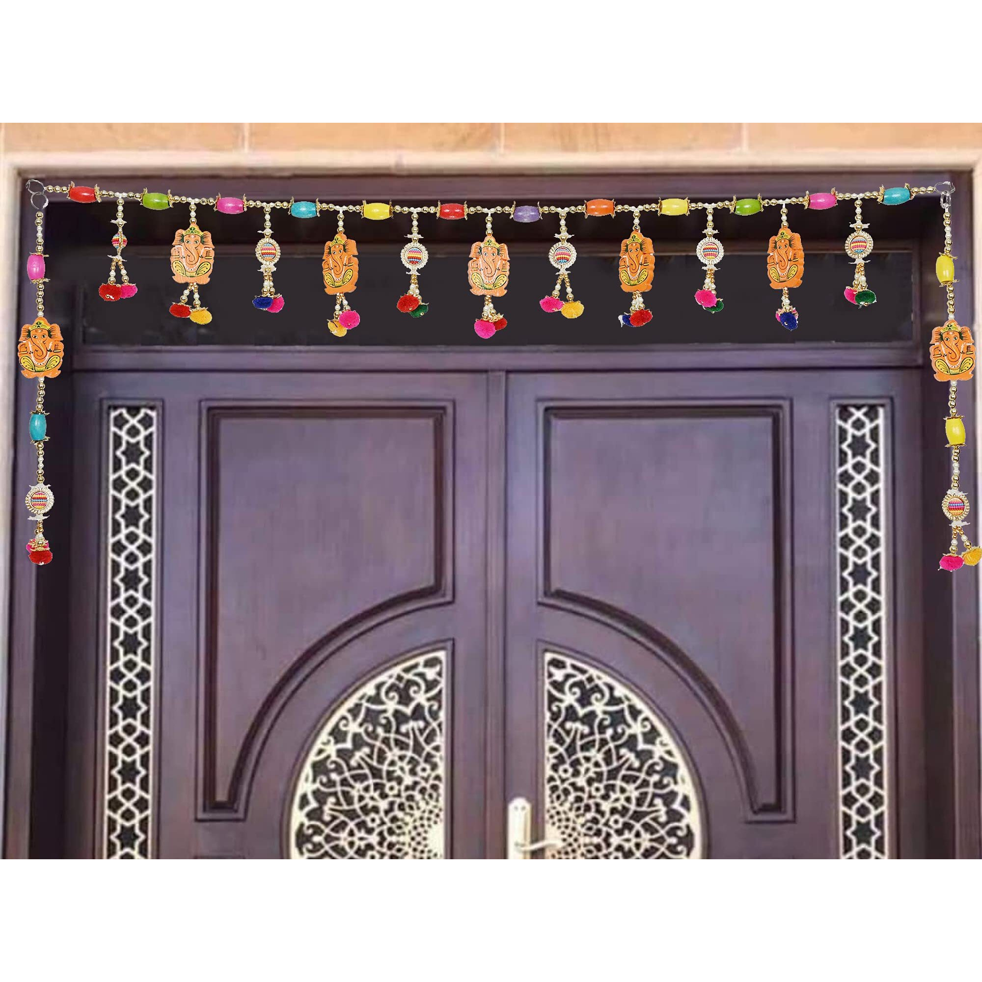 Fancy Toran for Diwali Decoration Home Decor Bandhanwar Toran for Door Hanging Wall Hanging Ganesh Bandarwal for House Multicolor (Size 38 Inches x 17 Inches)