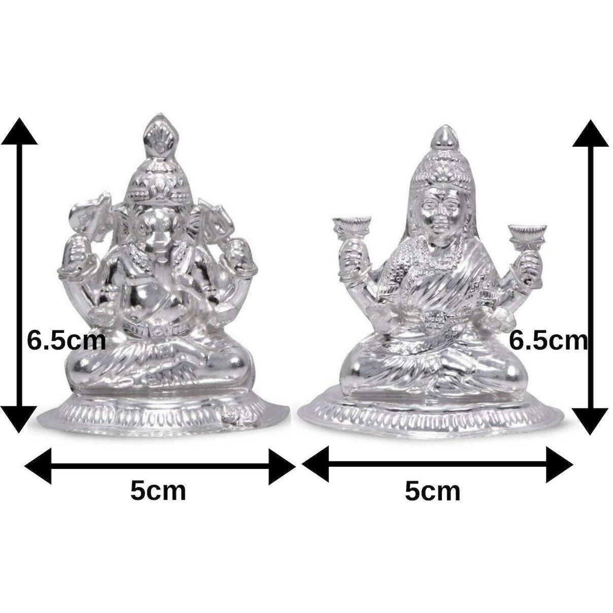 Ashok Jewellers Silver Ganesh Laxmi Murti for Pooja (65 g) -Combo Pack of 2