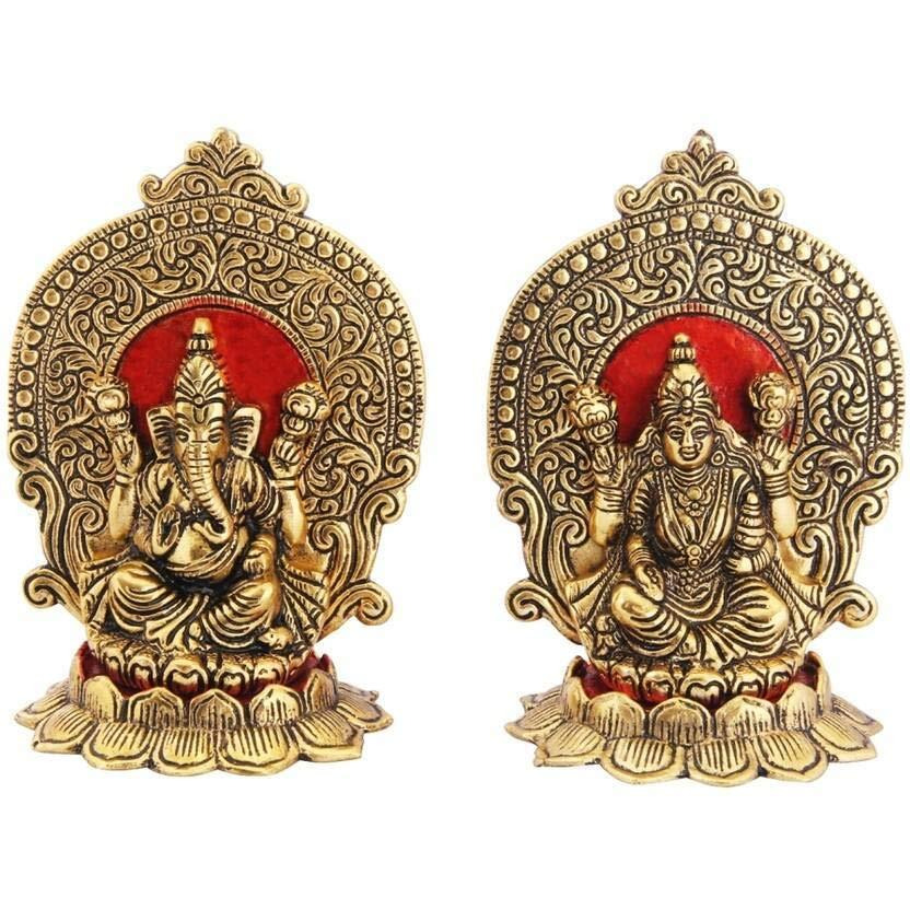 DreamKraft Metal Lakshmi Ganesh Showpiece for Home Decor and Gift Purpose