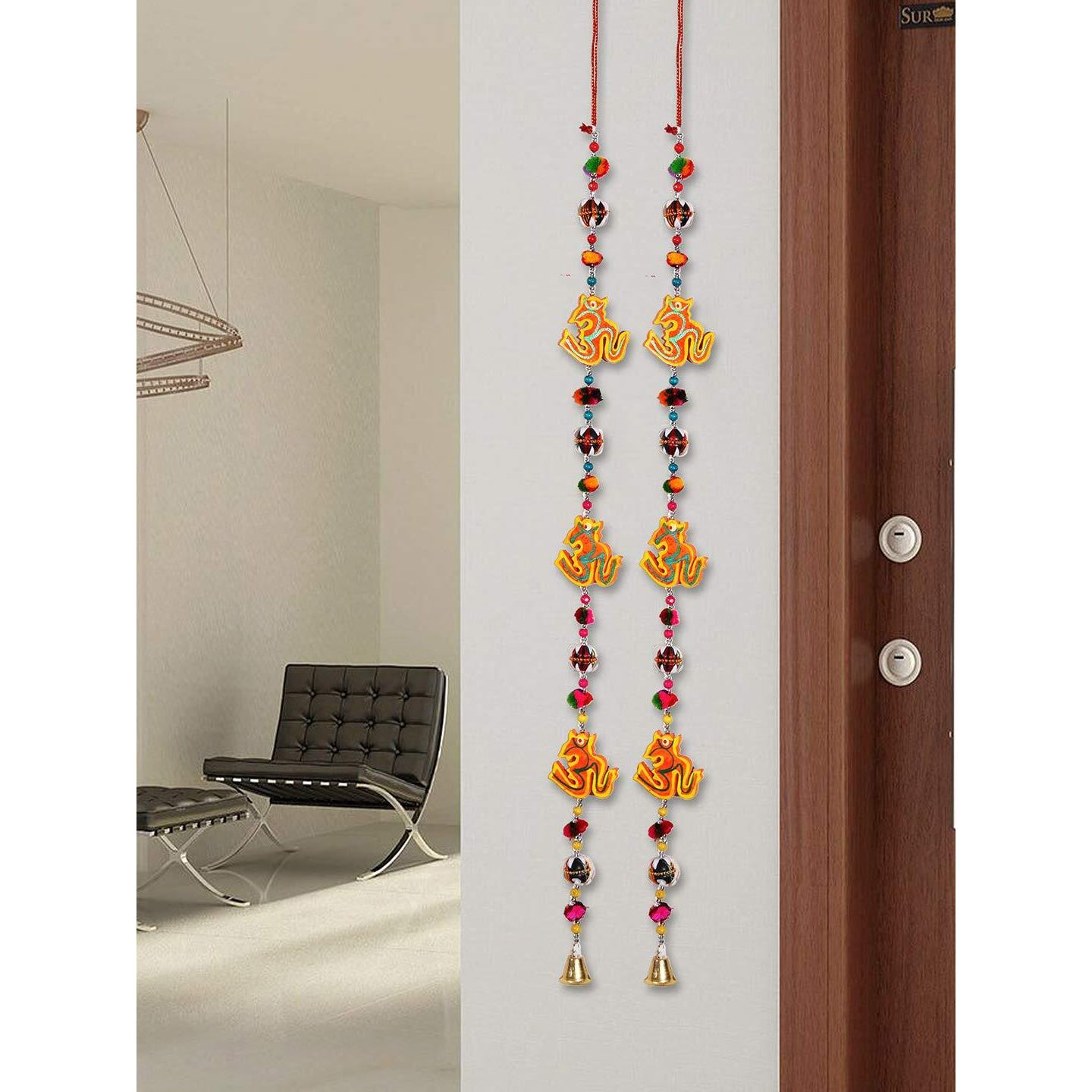 DreamKraft Handmade Door Hanging Orange Lotus Style Bandarwal Toran Gift Decorative Showpiece for Diwali Ganesh Chaturthi Pooja Home Door Decor Temple sizes 96 CM