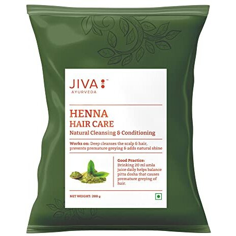 Jiva Henna Hair Care Mehendi 200 gm | Relieve Dull, Dry, & Frizzy Hair, Dandruff, Hair Loss, And Itchy Scalp | Nourishes and Strengthens Hair Follicles and Root | Balances Doshas (Pack Of 2)