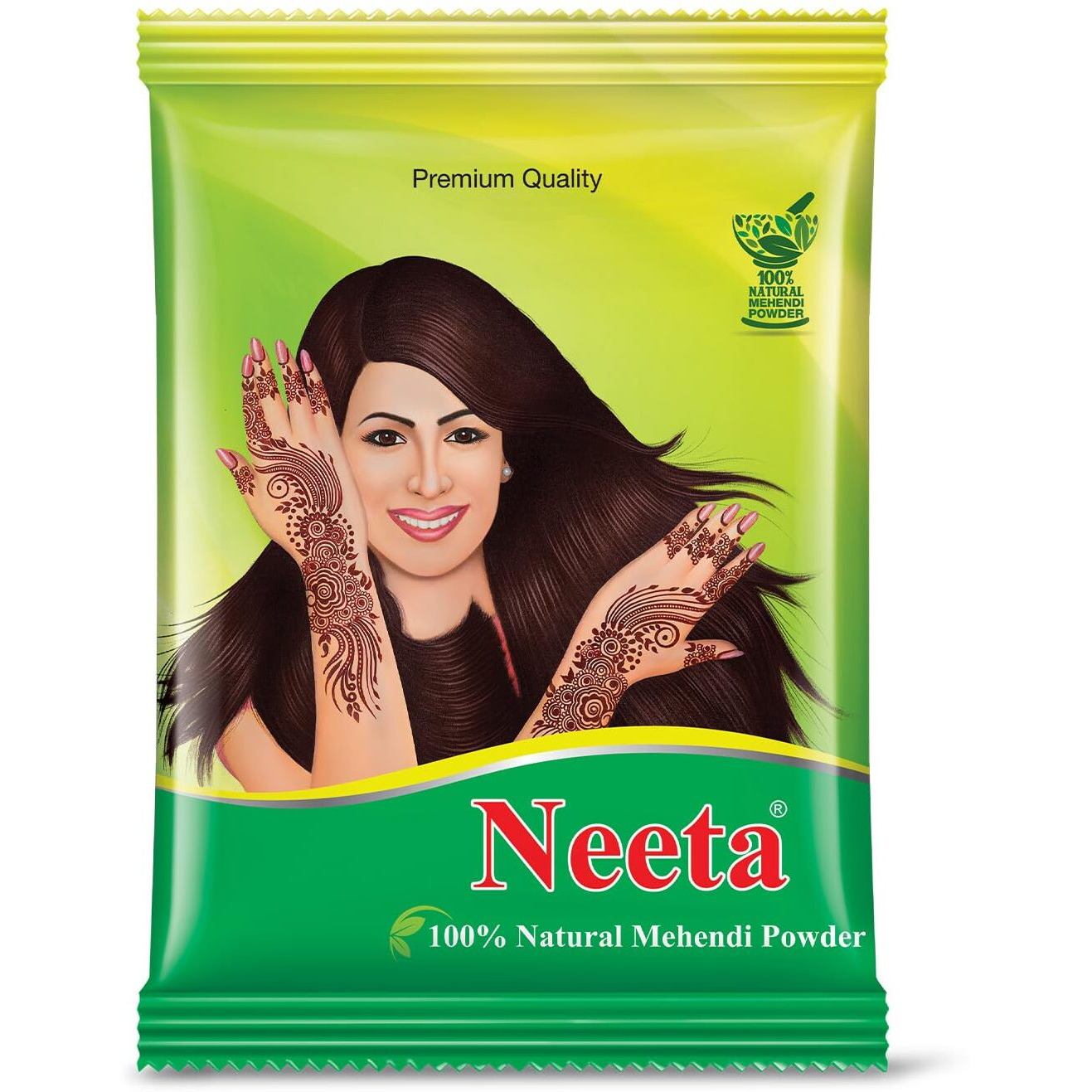 Neeta Mehendi Powder 100g Pack of 6, 100% Natural Henna Mehandi Powder for Hair, Hand & Feet