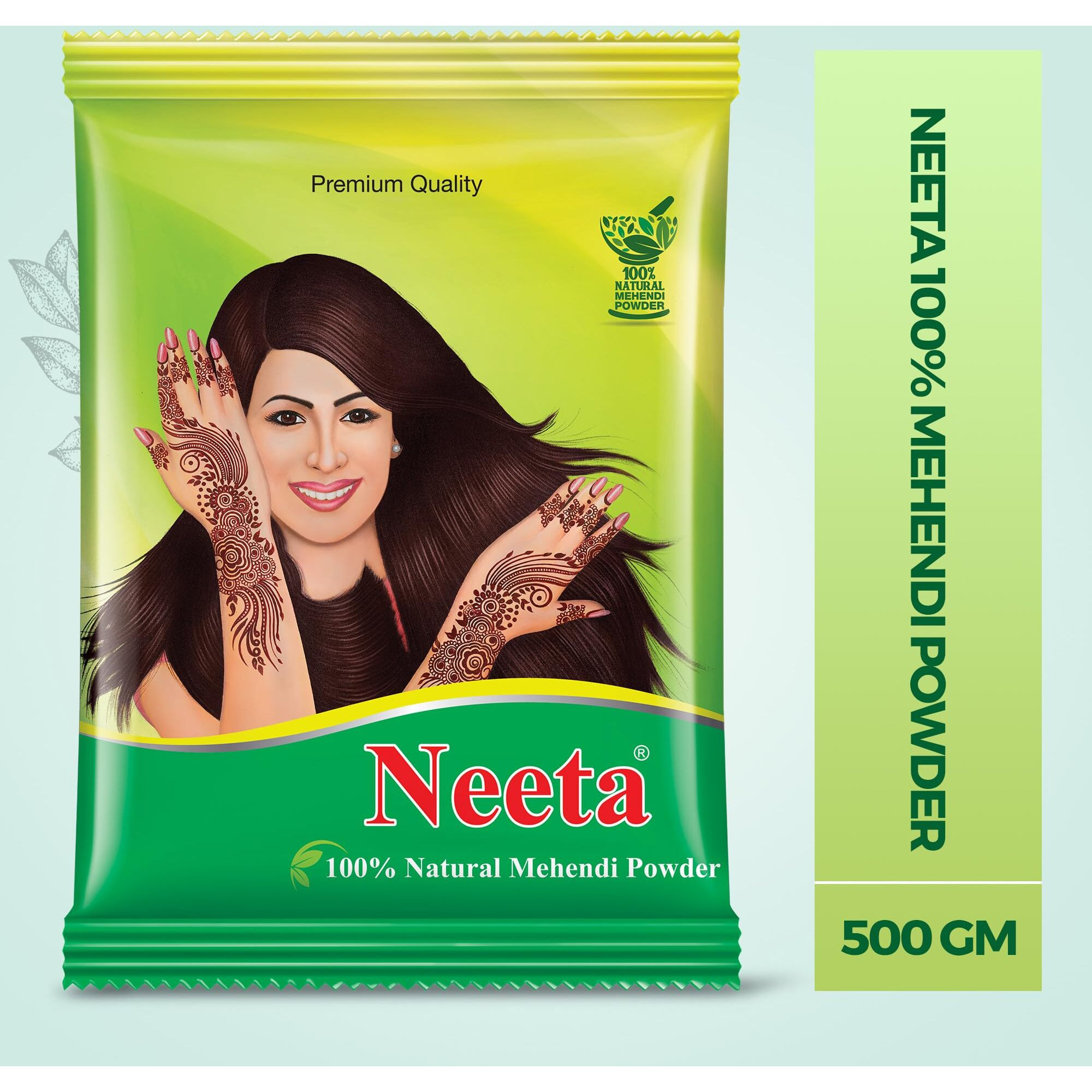 Neeta - 100% Pure Henna Powder (Mehendi Powder) - Natural Color - 500g, Anti-Dandruff & Natural Conditioning Hair Colour for Men & Women