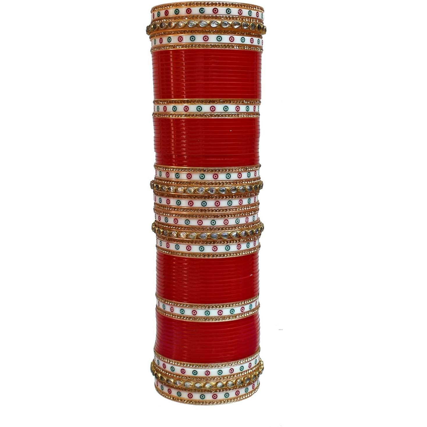 Lucky Jewellery Bridal Bangle Set Wedding Punjabi Chuda Designer Chura Red Chura Dulhan Choora For Women (1016-M1C1SUNAINA-R)