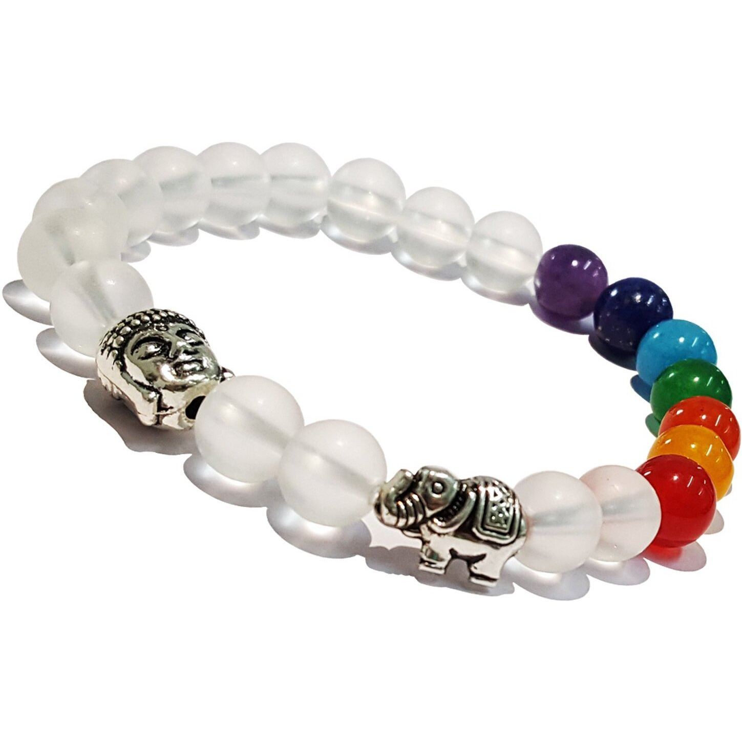 Young & Forever Gift Dvine Buddha Elephant 7 Chakra Reiki Bracelet For Men Women Boys Girls B663