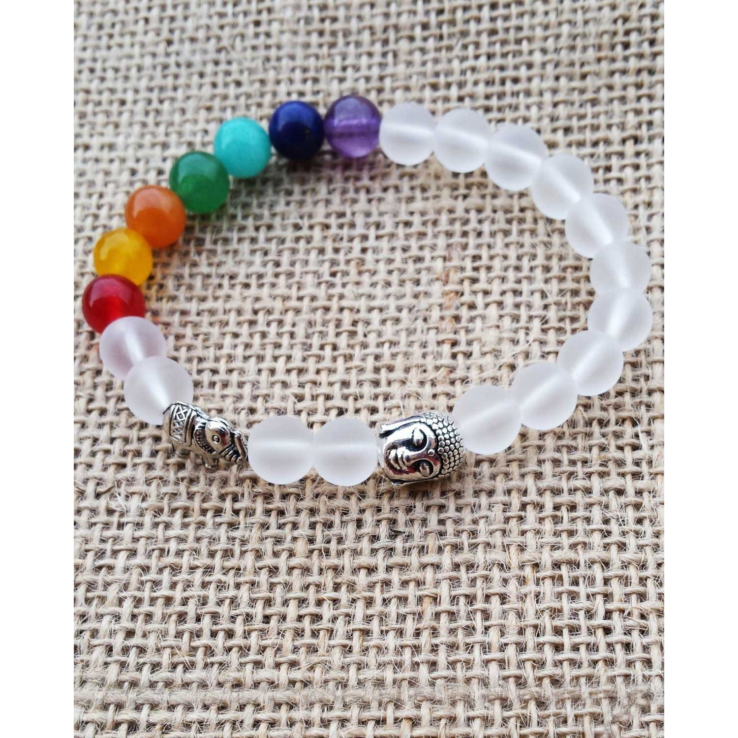 Young & Forever Gift Dvine Buddha Elephant 7 Chakra Reiki Bracelet For Men Women Boys Girls B663