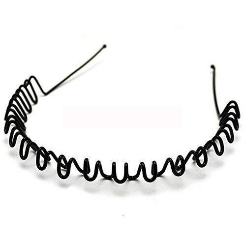 ELRINZA Simplified Boys, Girls, Mens and Womens Metal Zig Zag Hair Band Men Hair Accessories Head Band For Men And Women, Black