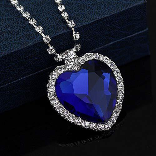 YouBella Blue Gold-plated Heart Pendant and Necklace for Women