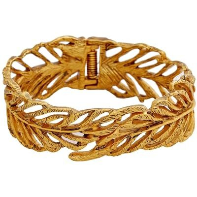 Estele 24 Kt Gold Plated Fern Cuff bracelet