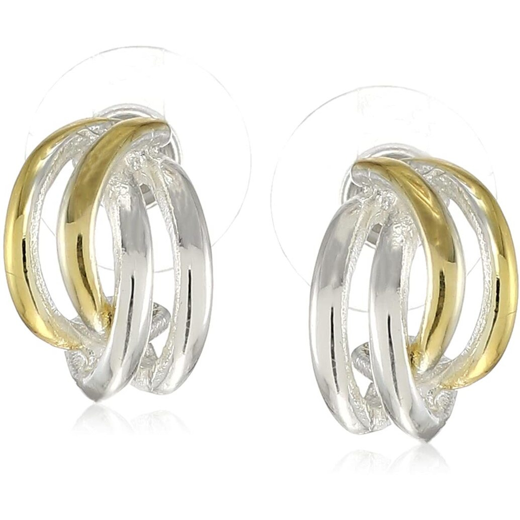 Estele 24kt Gold & Rhodium Plated Dual Tone Fashionista Studs Earring for Women