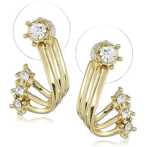 Estele 24 Kt Gold Plated Falling star Drop Earrings