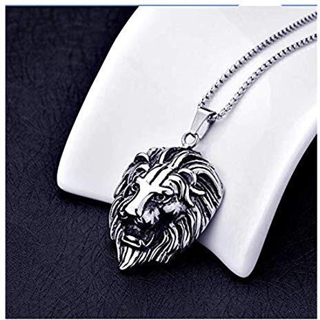 Yellow Chimes Pendant for Men and Boys Silver Pendants For Men | Stainless Steel Lion Head Pendant Chain for Men | Birthday Gift for Men & Boys Anniversary Gift for Husband