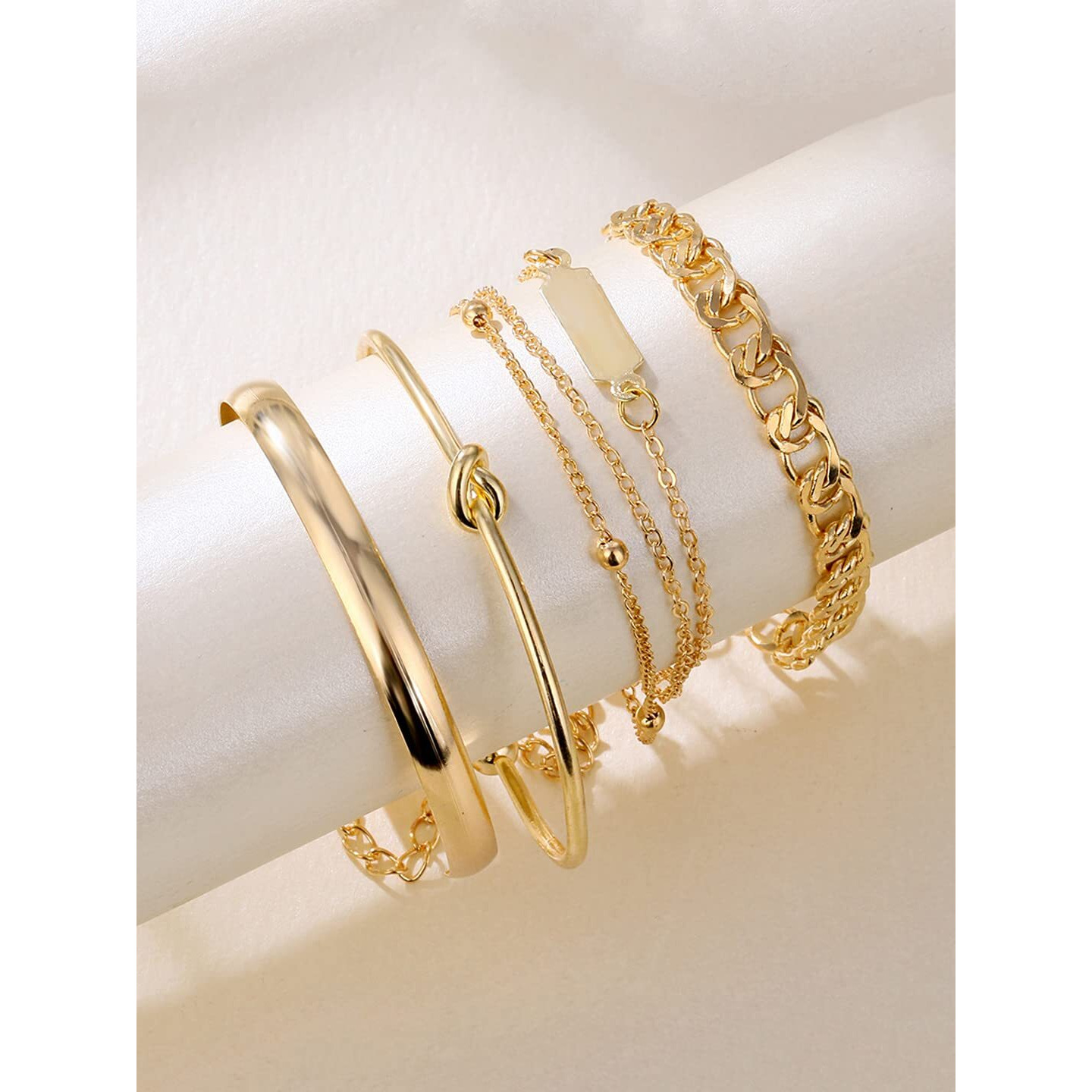 Yellow Chimes Combo Bracelets for Women 5 Pcs Gold Plated Combo Multilayered Chain Bracelet Set For Women and Girls