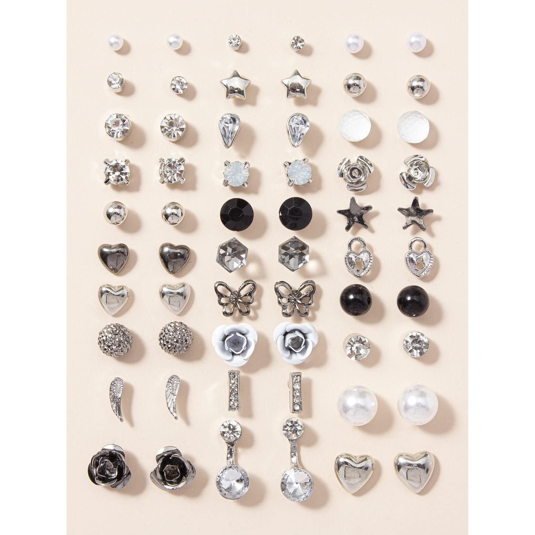 Shining Diva Fashion 30 Pairs Earrings Combo Set Latest Stylish Crystal Pearl Earrings for Women and Girls (14855er)