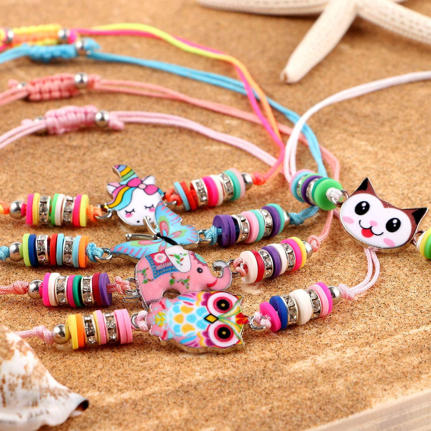 PALAY Hand Bracelet for Kids Girls Stylish Unicorn Friendship Band Kids Bracelets for Girls Best Friend Bracelet Set Kids Party Gift Wrist Bracelet Hand Jewellery for Kids (Multicolor) - 12 Pieces