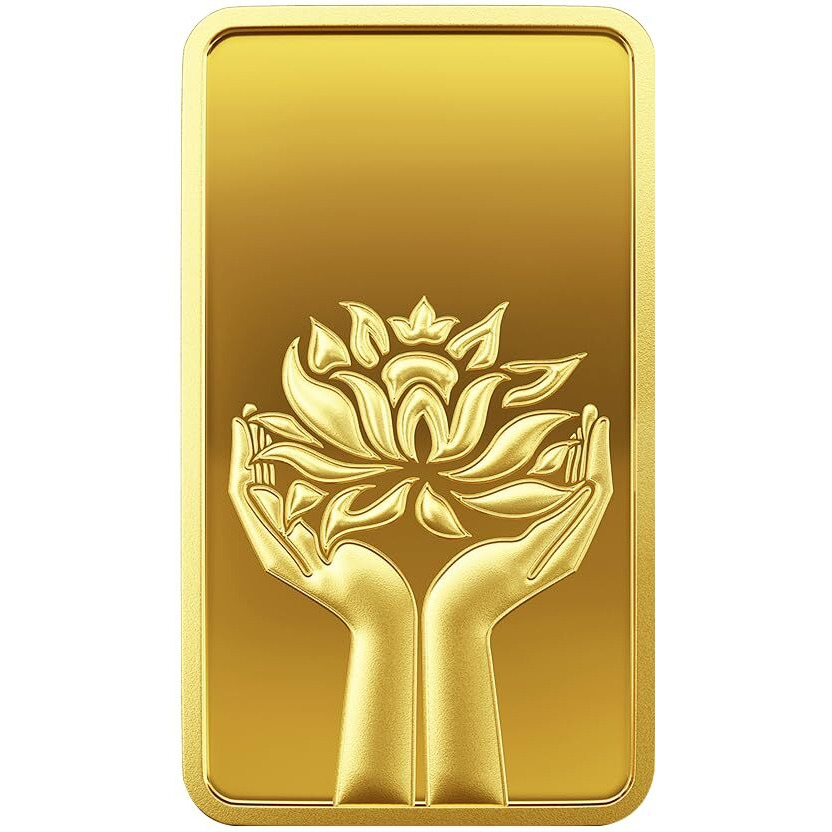 MMTC-PAMP Lotus 24K 999.9 1 gm Yellow Gold Bar