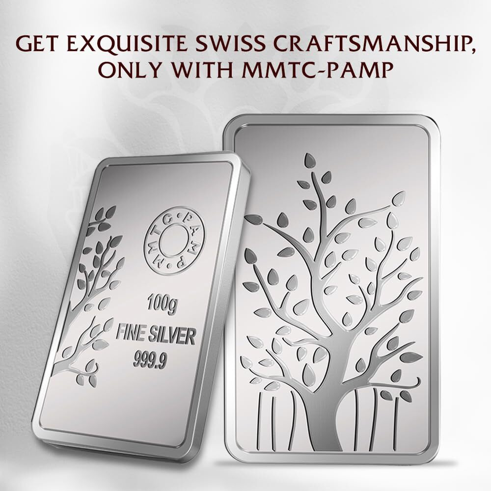 MMTC-PAMP 999.9 Banyan Tree 100 gm 999.9+ Silver Bar