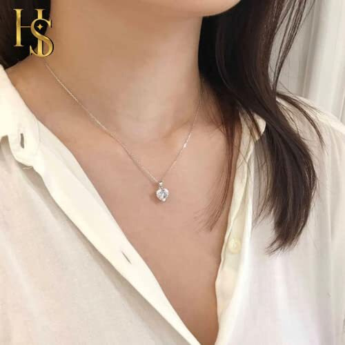 HighSpark 925 Silver Solitaire Heart Pendant with Chain For Women | 92.5 Sterling Silver & Diamond like Brilliance Sparkling Zirconia for that Stunning Shine | Lovely Gift - Silver 9mm