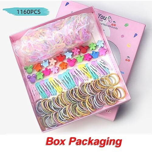 Shining Diva Fashion 1160 Pcs Hair Clips Ties Rubber Band Hairband Hair Accessories for Girls Kids Baby Toddlers Women (14891zb) Birthday Gift