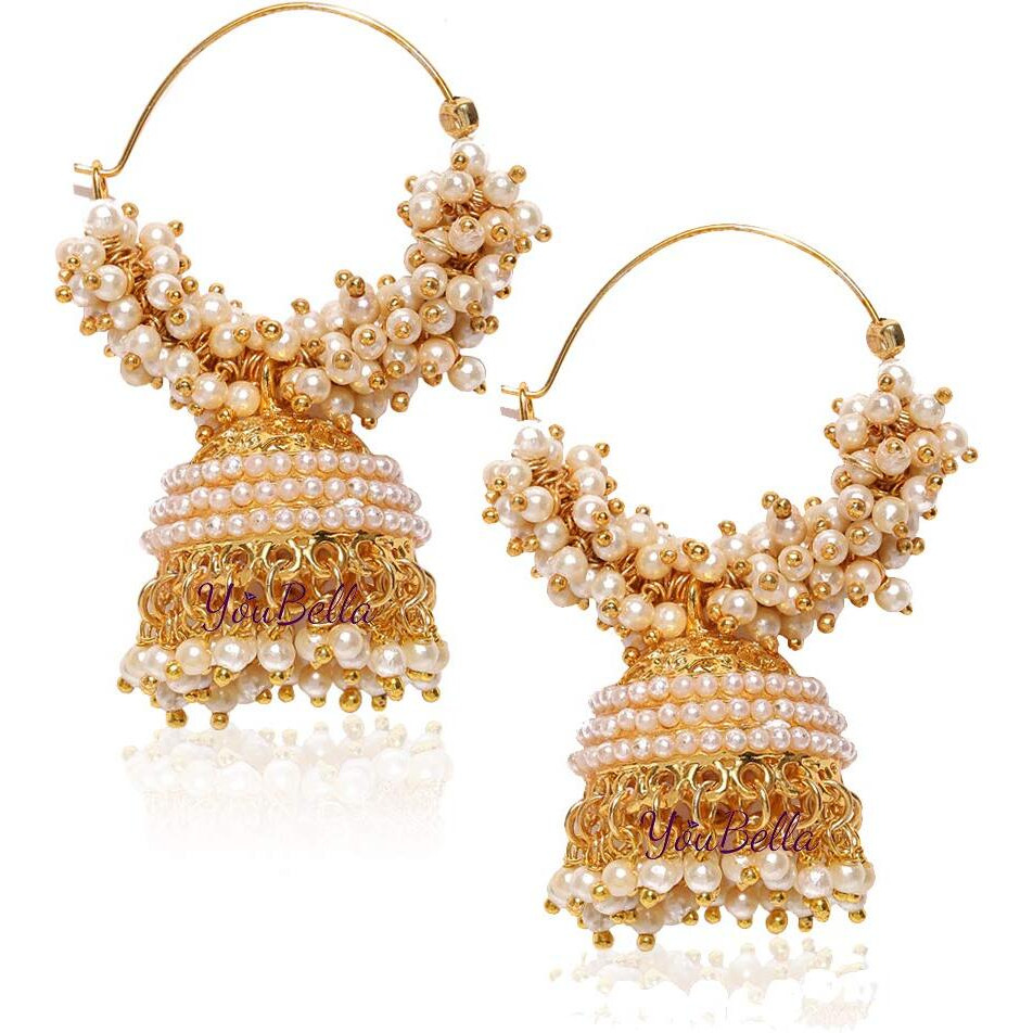 YouBella Fashion Jewellery Gold Plated Pearl Jhumka/Jhumki Earings for Women Traditional Earrings for Girls