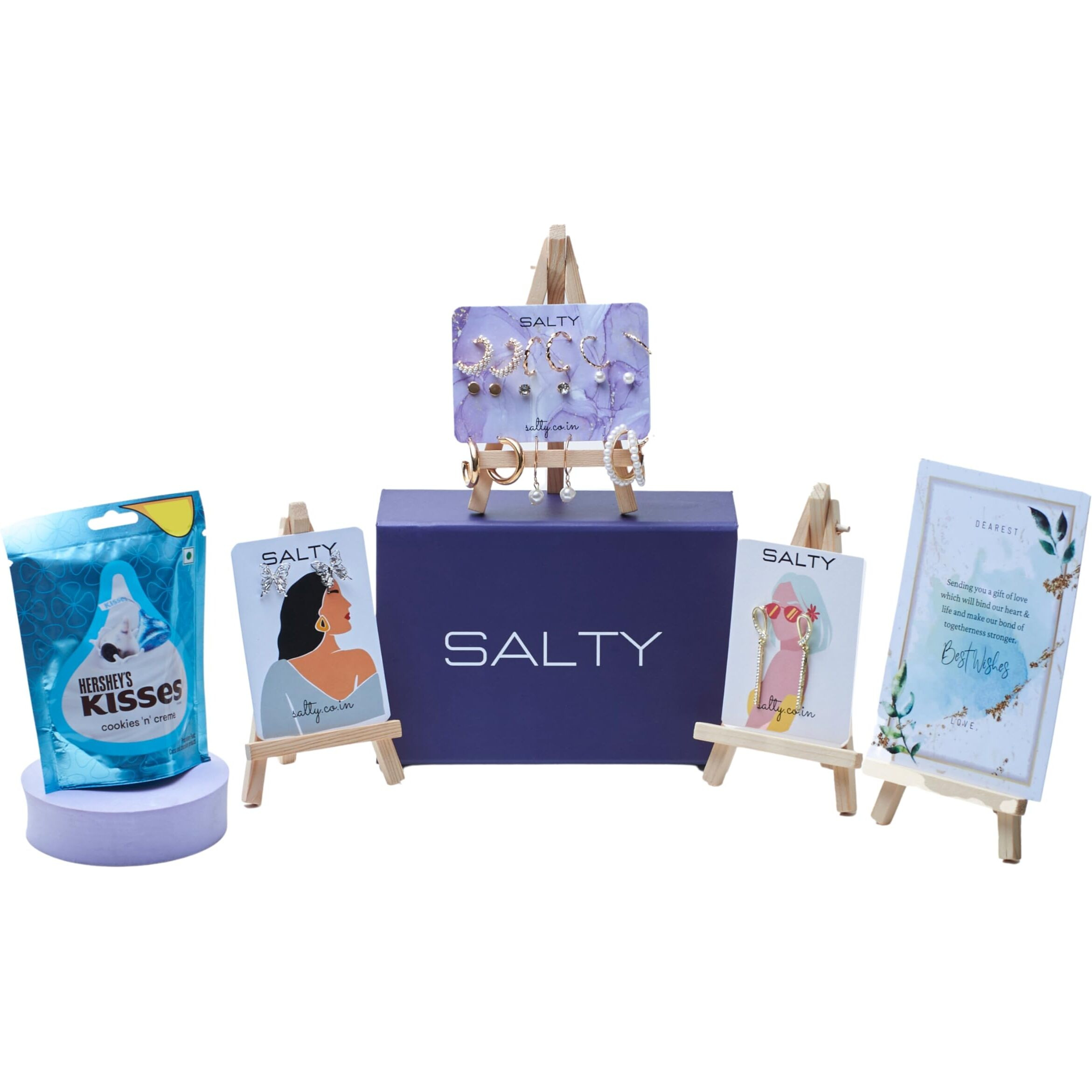 Salty Fashion Luxury Gift Box for Women & Girls | Earrings | Studs | Hoops | Dangle | Drop | Fancy & Stylish | Birthday Gift | Aesthetic Jewelry | Accessories for Everyday Wear