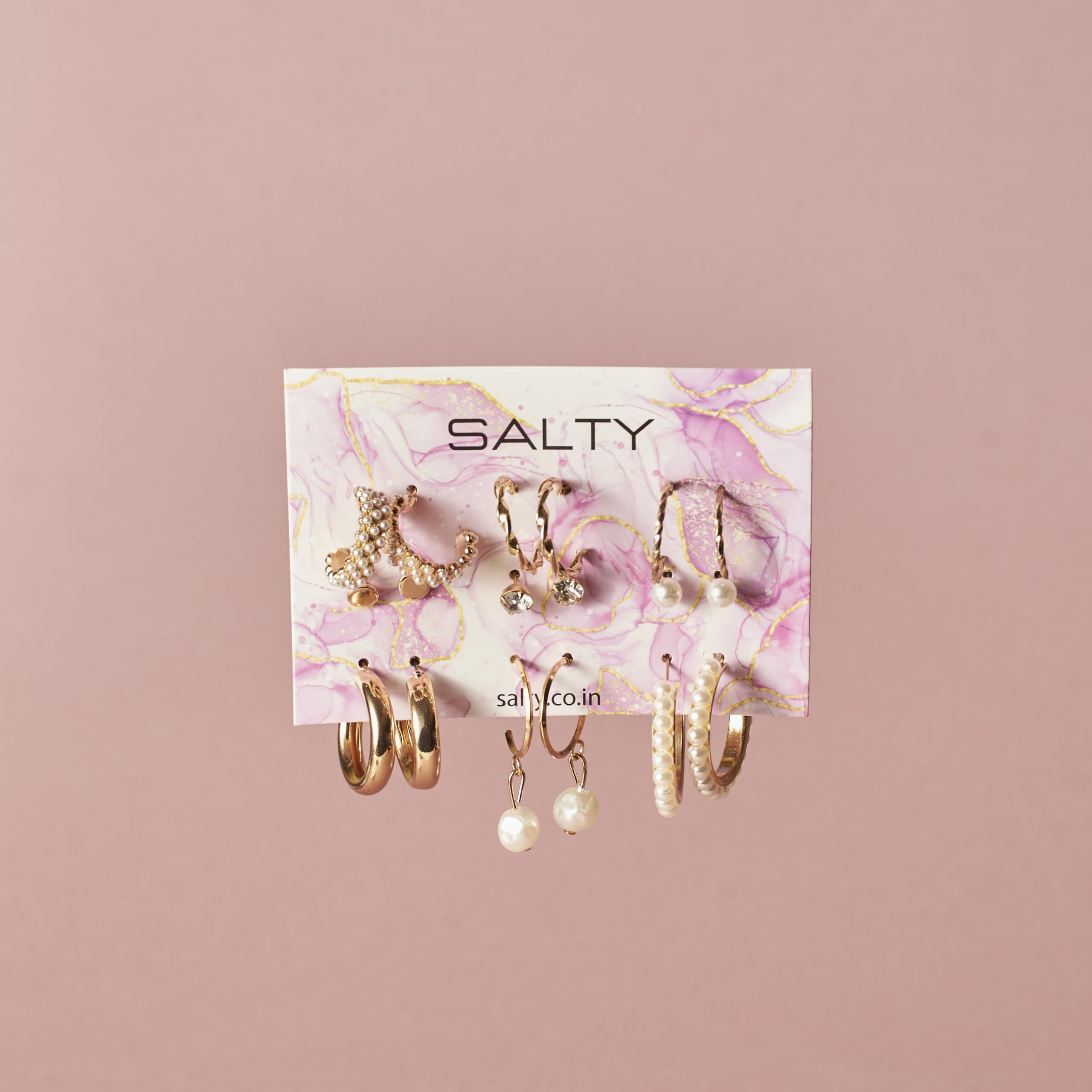 Salty Fashion Luxury Gift Box for Women & Girls | Earrings | Studs | Hoops | Dangle | Drop | Fancy & Stylish | Birthday Gift | Aesthetic Jewelry | Accessories for Everyday Wear