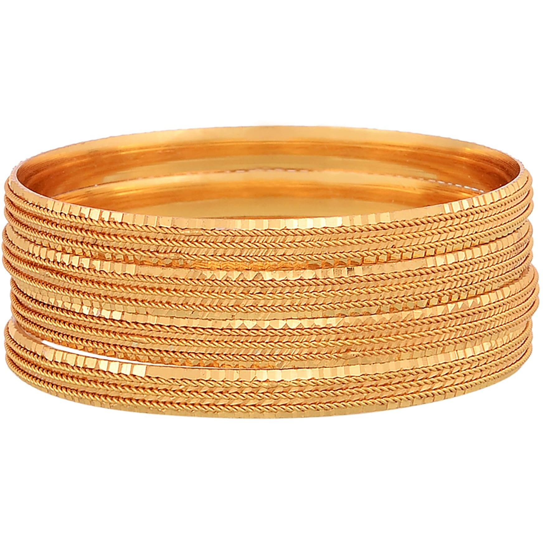 ZENEME Gold Plated Traditional Ethinic Look Golden Colour Premium Look Bangle Jewellery For Girl and Women. A set of four