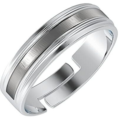 Clara Pure 925 Sterling Silver Eternity Adjustable Ring Gift for Men and Boys | Partial Matte Finish