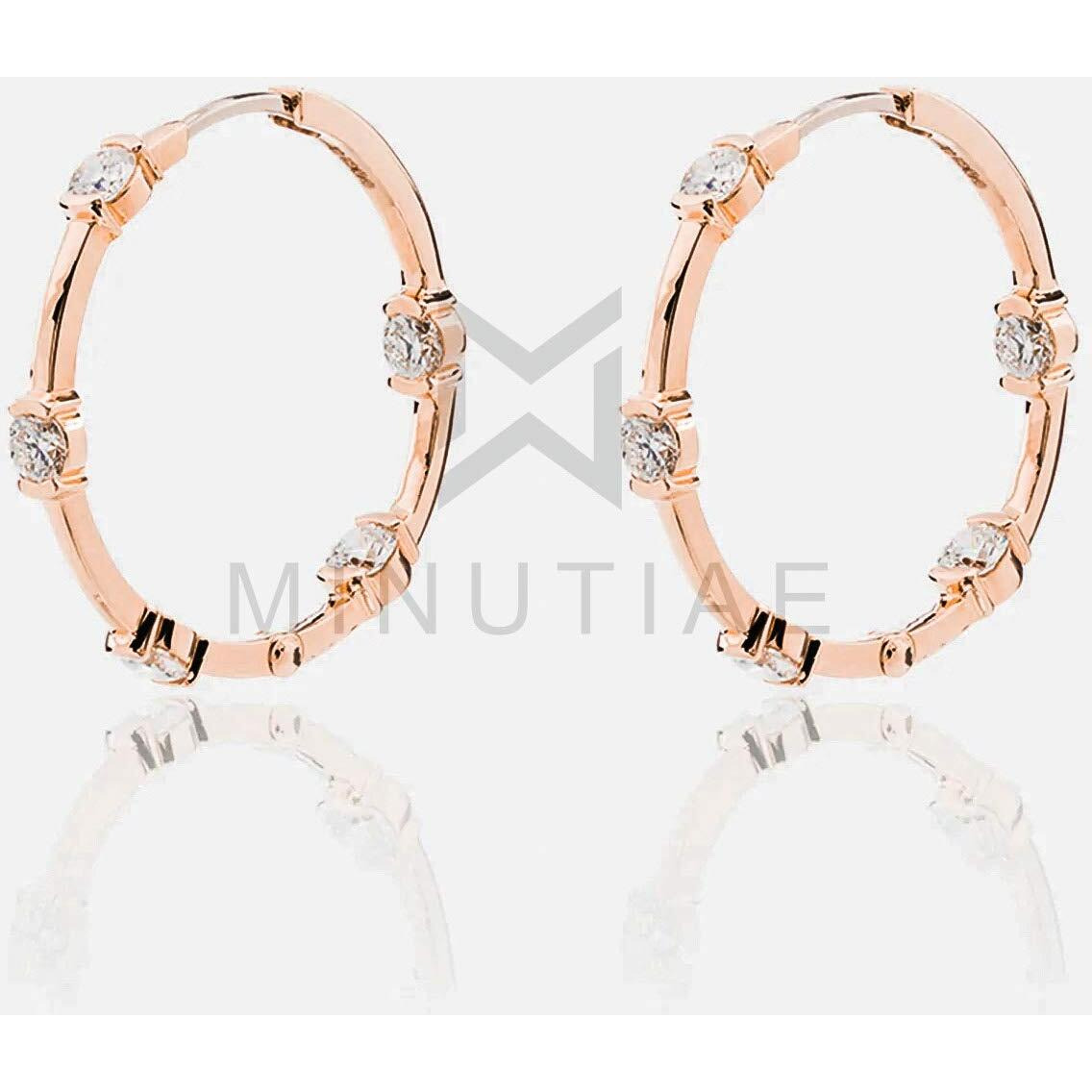 MINUTIAE Dangling Rose Gold Plated Crystal Hoop Earring For Women & Girls