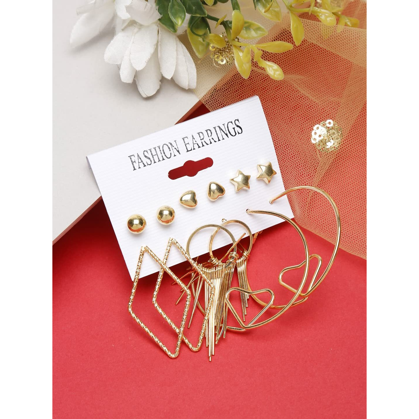 YouBella Jewellery Celebrity Inspired Gold Plated Earrings Combo for Girls and Women (Style 8)