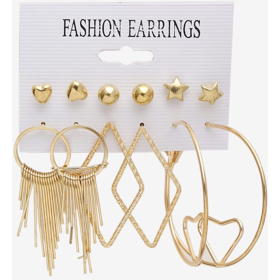 YouBella Jewellery Celebrity Inspired Gold Plated Earrings Combo for Girls and Women (Style 8)