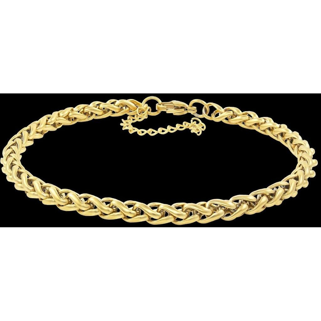 Nakabh 8 inch Stylish Chain Style Stainless Steel Bracelet for Men Boys Unisex (Gold)