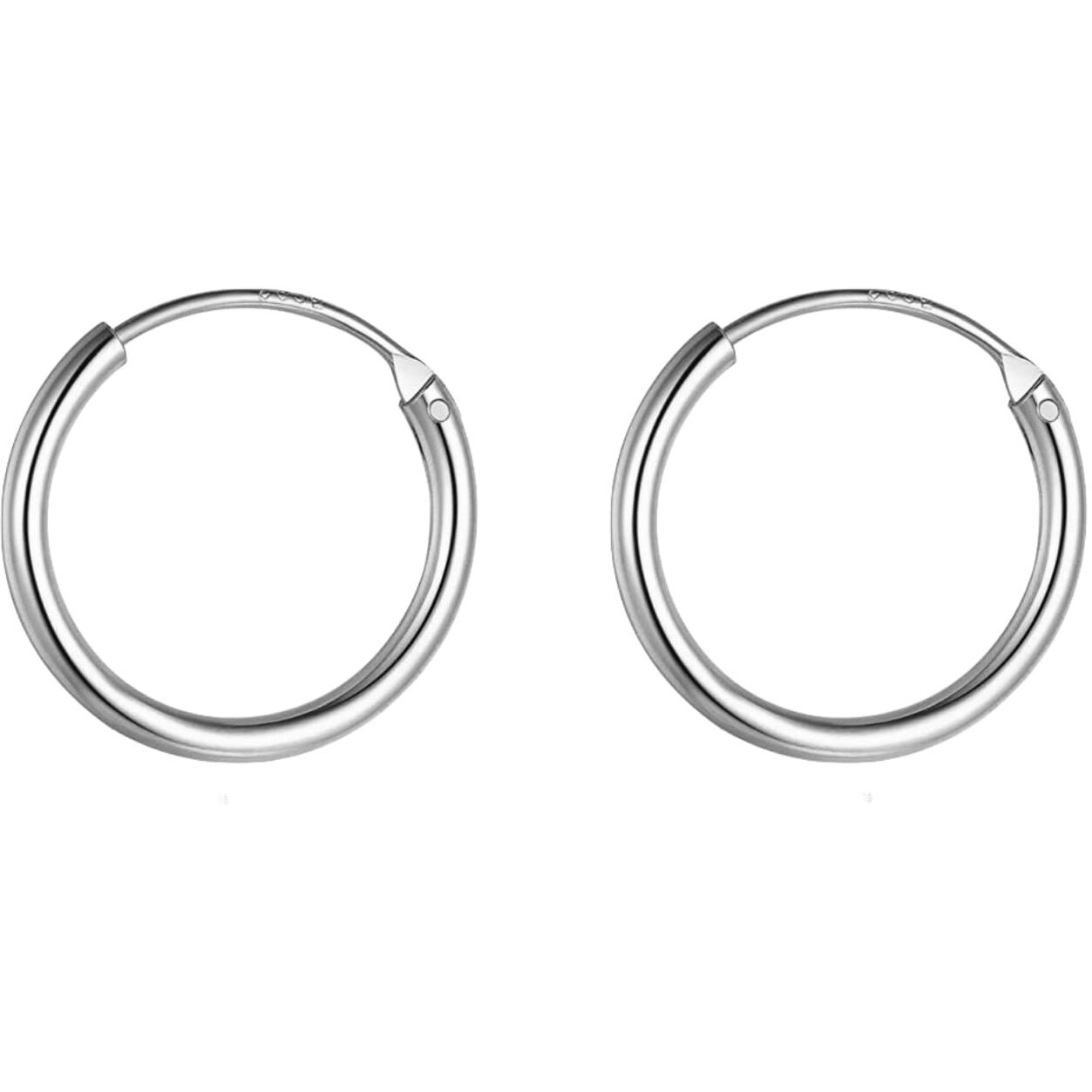 HIGHSPARK 925 Silver Hoop Earrings | 92.5 Sterling Silver Round Classic Endless Hoops Sizes 10mm to 40mm | Lovely Gift for Men Women Boys & Girls - Silver 20mm