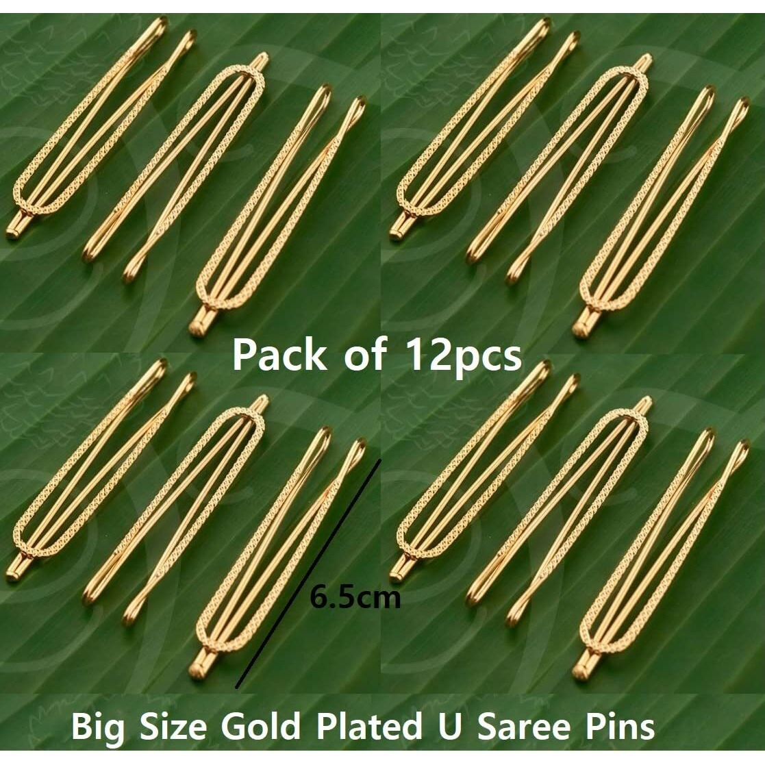 VAMA Saree pin Waist pleats Pallu Sarees clip Brooch holding Heavy saree Gold Safety pin for Women (saree pin for waist pleats)