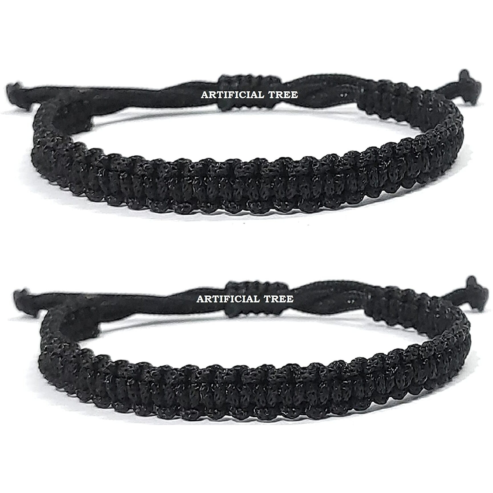 ARTIFICIAL TREE HANDMADE NAZAR DHAGA BRACELET ADJUSTABLE WRISTBAND BRACELET FRIENDSHIP BAND FOR WOMEN MEN- 100% SKIN FRIENDLY Nazar Bracelet 2 Piece (AT GIRLS BRCT 001) (BLACK)