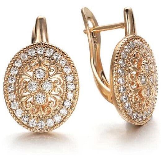 Shining Diva Fashion 18k Rose Gold Plated Stylish Latest Fancy Copper Bali Earrings for Women and Girls (rrsd13019er)