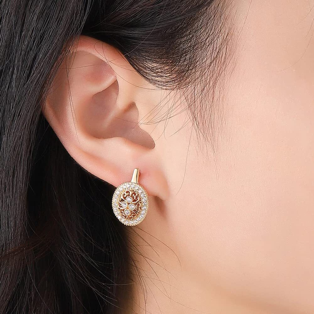 Shining Diva Fashion 18k Rose Gold Plated Stylish Latest Fancy Copper Bali Earrings for Women and Girls (rrsd13019er)