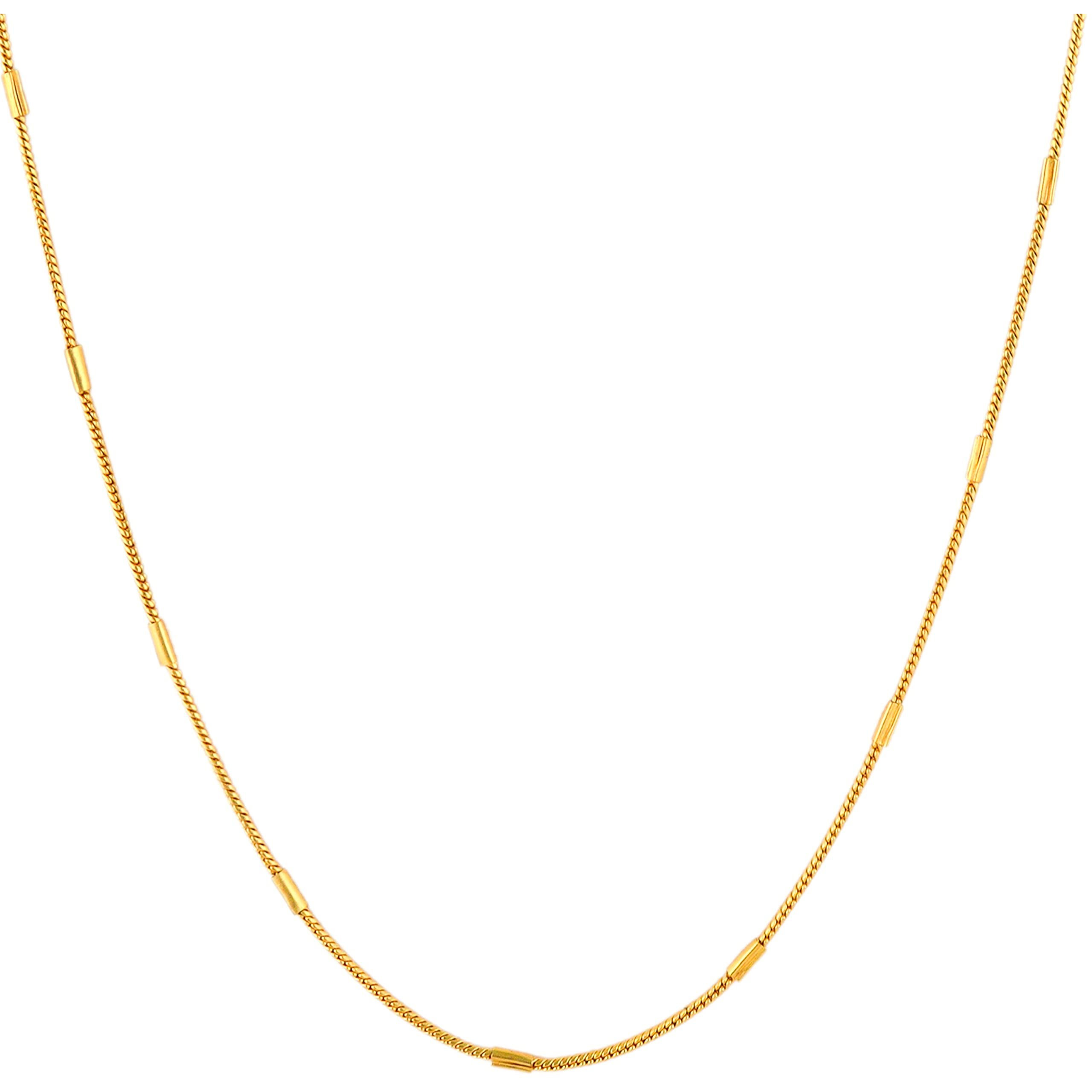 Fashion Frill Stylish Golden Chain Thin Light Weighted Gold Plated Gold Chain For Men Boys Women 28 Inches