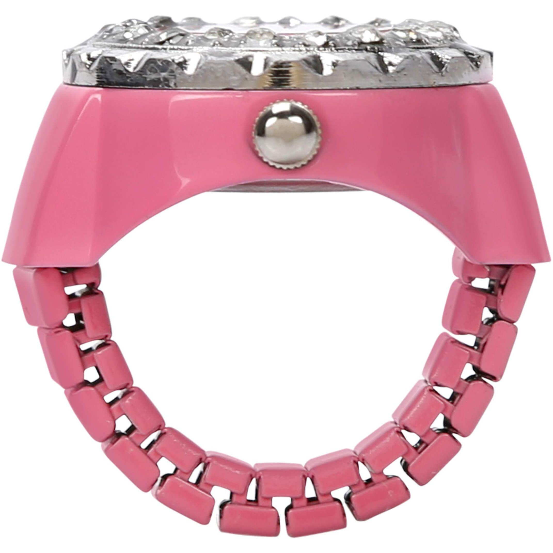 YouBella Jewellery Crystal Unisex Finger Ring Watch for Girls/Women/Men/Boys (Pink)