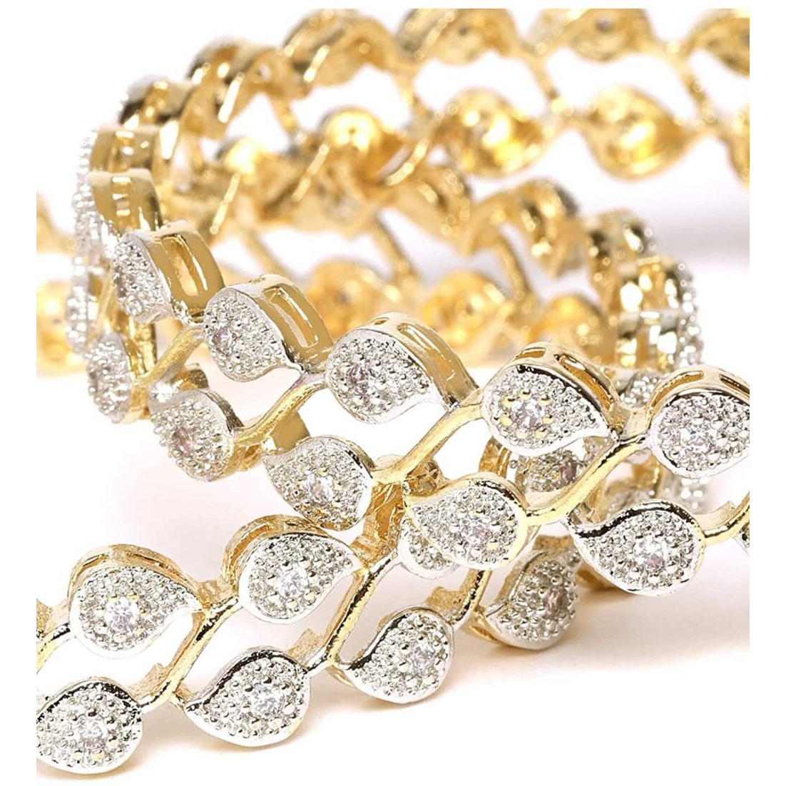 YouBella American Diamond Gold Plated Bangles For Women