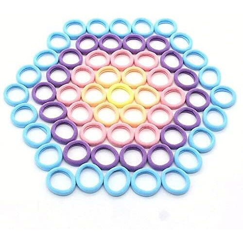 Elina Pastel Color Hair Ponytail Holder Soft Non Slip Tight Stretchable Rubber Bands for School Girls/Women, Buns, Hair tie (Pack of 60)(Light Pastel Multicolor)